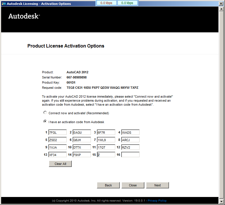 autocad 2012 activation code keygen
